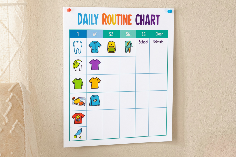 Printable Daily Routine Chart for Kids